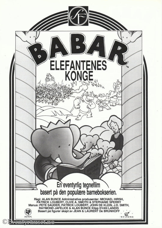 Download: Babar - Elefantenes Konge. Unik Brosjyre På 2 Sider Med Norsk Tekst (Vaskeseddel). Digital