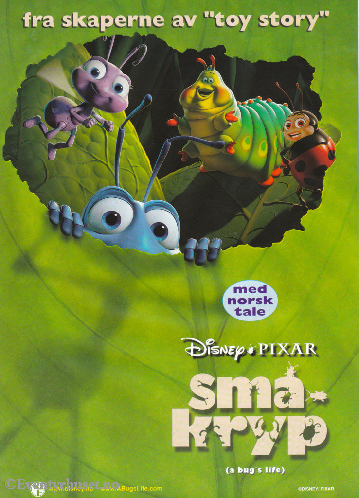 Download: Disney´s Småkryp. Unik Brosjyre På 4 Sider Med Norsk Tekst (Vaskeseddel). Digital Fil I