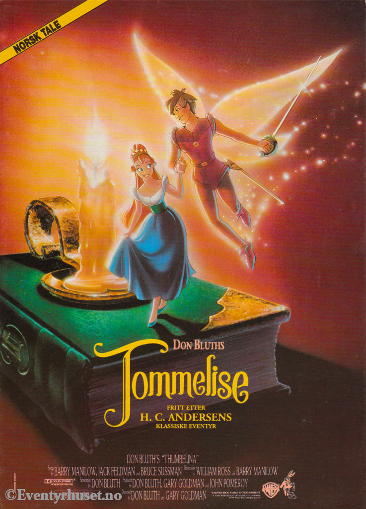 Download: Don Bluth´s Tommelise. Unik Brosjyre På 4 Sider Med Norsk Tekst (Vaskeseddel). Digital Fil