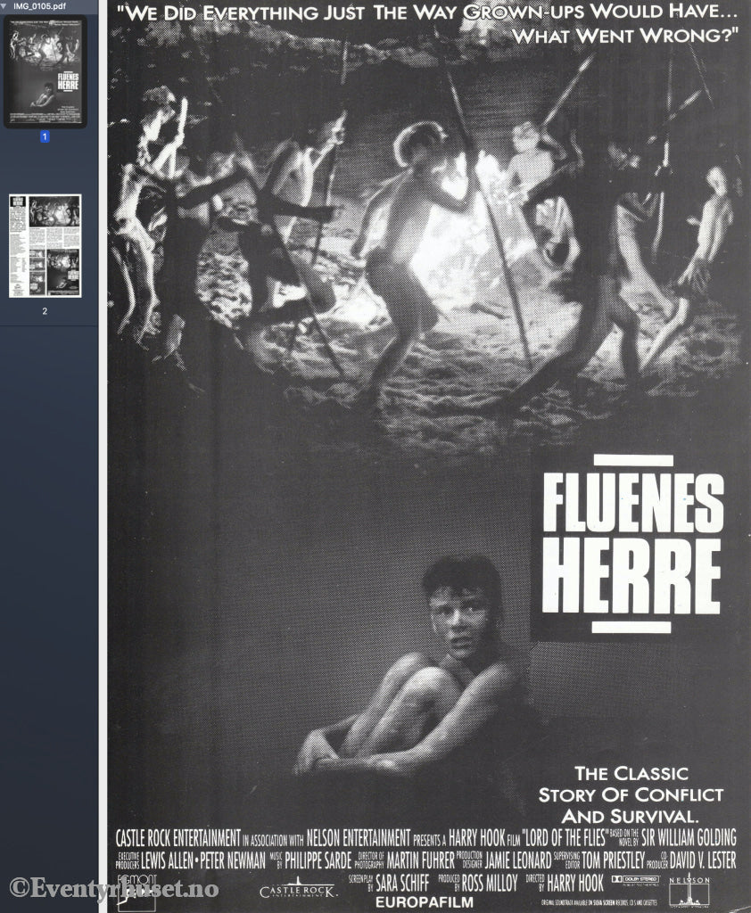 Download: Fluenes Herre. Unik Brosjyre På 2 Sider Med Norsk Tekst (Vaskeseddel). Digital Fil I