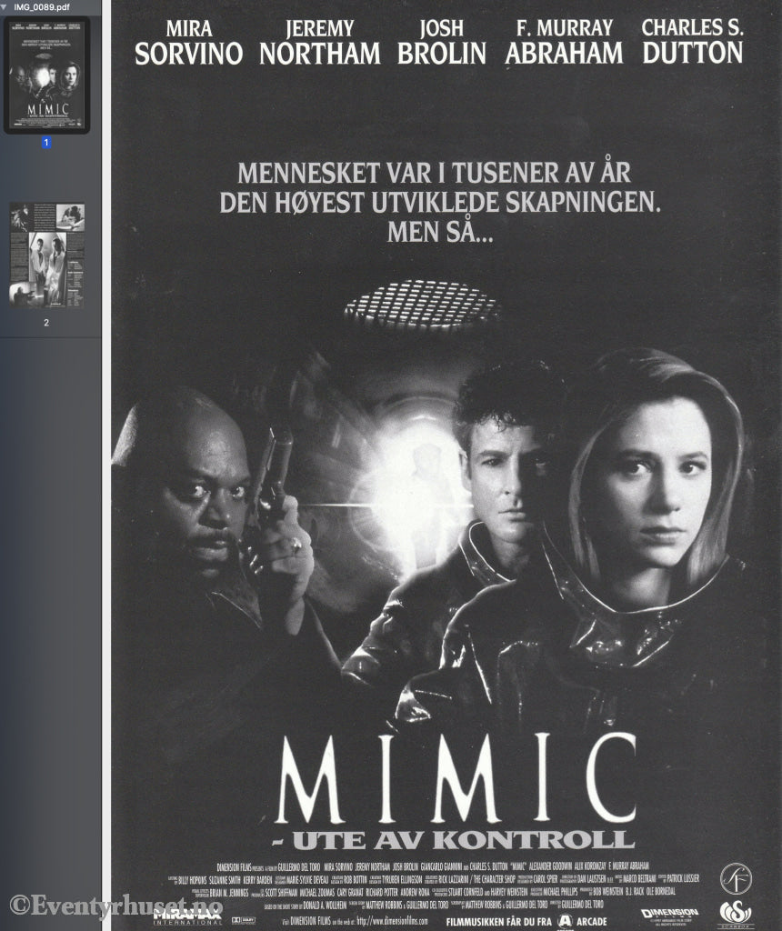 Download: Mimic. Unik Brosjyre På 2 Sider Med Norsk Tekst (Vaskeseddel). Digital Fil I Pdf-Format.