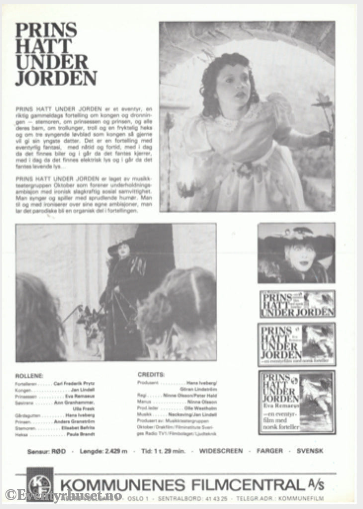 Download: Prins Hatt Under Jorden. Unik Brosjyre På 1 Side Med Norsk Tekst (Vaskeseddel). Digital