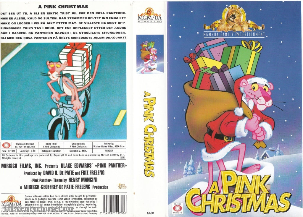 Download / Stream: A Pink Christmas (Den Rosa Panteren). 1978. Vhs. Norwegian Distribution. Vhs