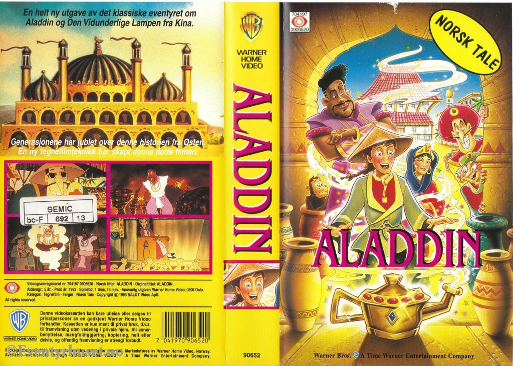 Download / Stream: Aladdin. 1993. Vhs. Norwegian Dubbing. Vhs