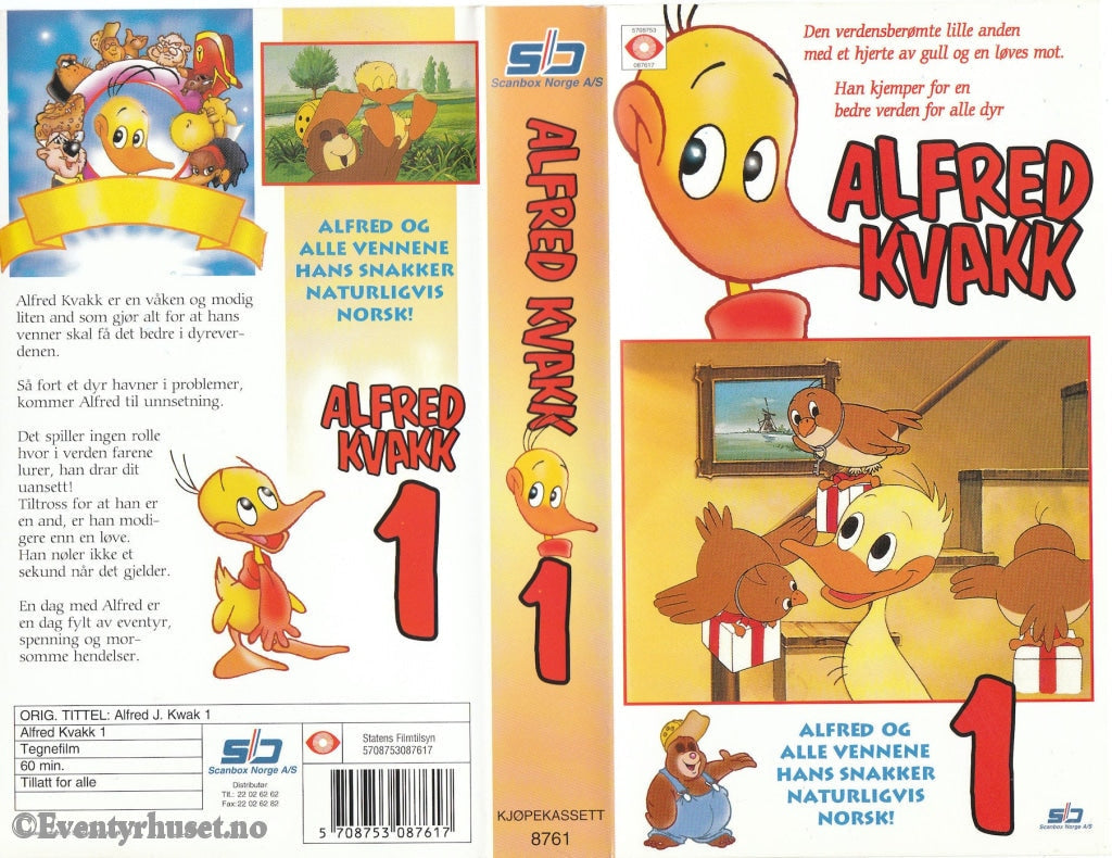 Download / Stream: Alfred Kvakk. Vol. 01. (Alfred J. Kvak). Vhs. Norwegian Dubbing. Stream Vhs
