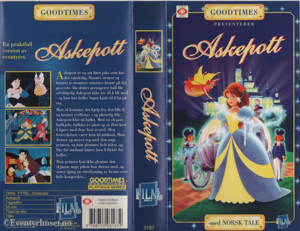 Download / Stream: Askepott (Goodtimes). 1994. VHS SB. Norwegian dubbing. VHS
