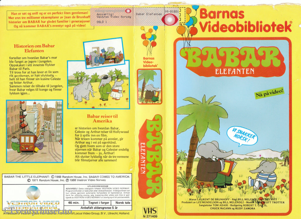 Download / Stream: Babar - Elefanten (Babar Comes To America). 1971/88. Vhs Big Box. Norwegian