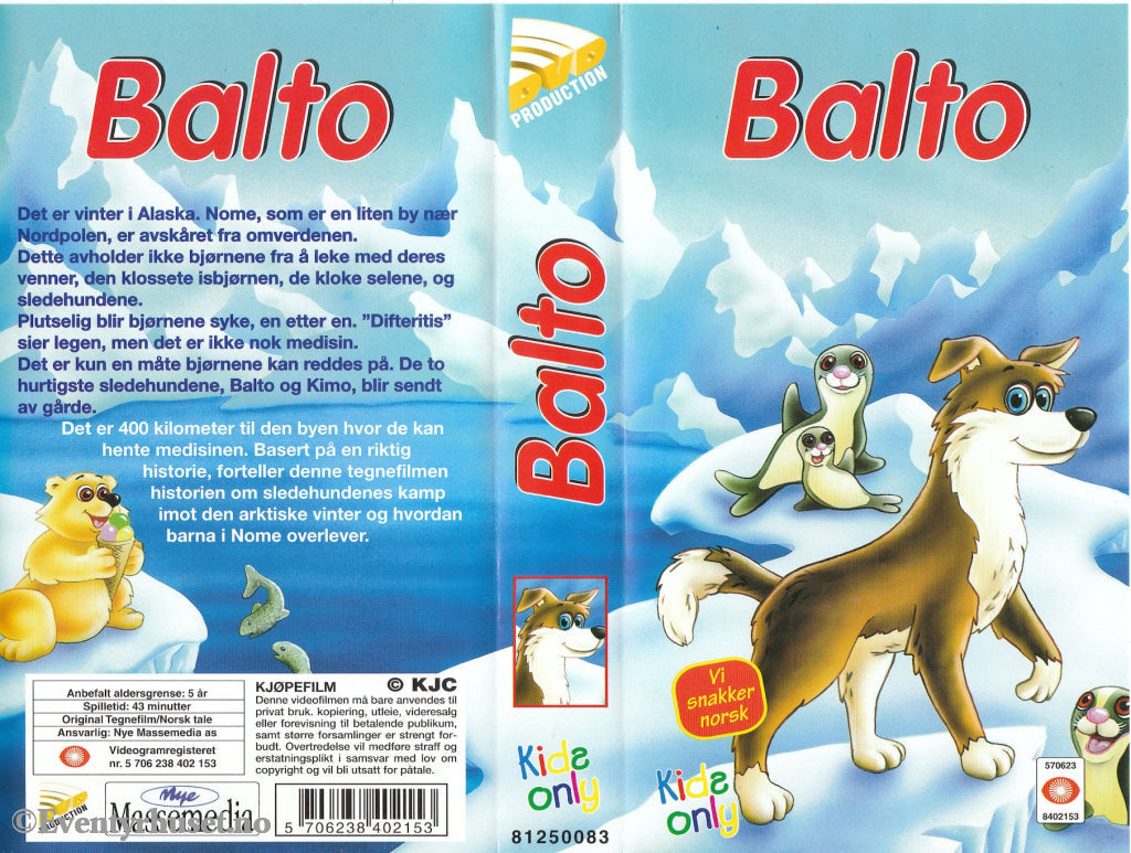 Download / Stream: Balto. Vhs. Norwegian Dubbing. Vhs