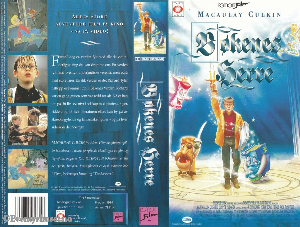 Download / Stream: Bøkenes Herre (The Pagemaster). 1994. Vhs. Norwegian Dubbing. Vhs