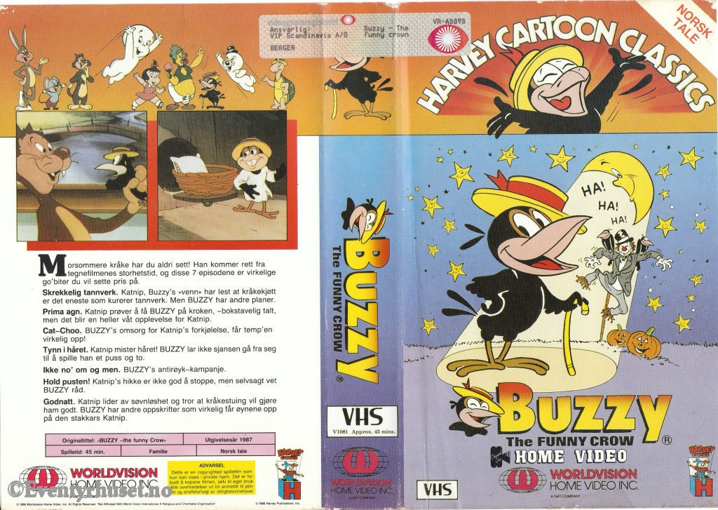 Download / Stream: Buzzy - The Funny Crow. 1987. Vhs Big Box. Norwegian Dubbing.