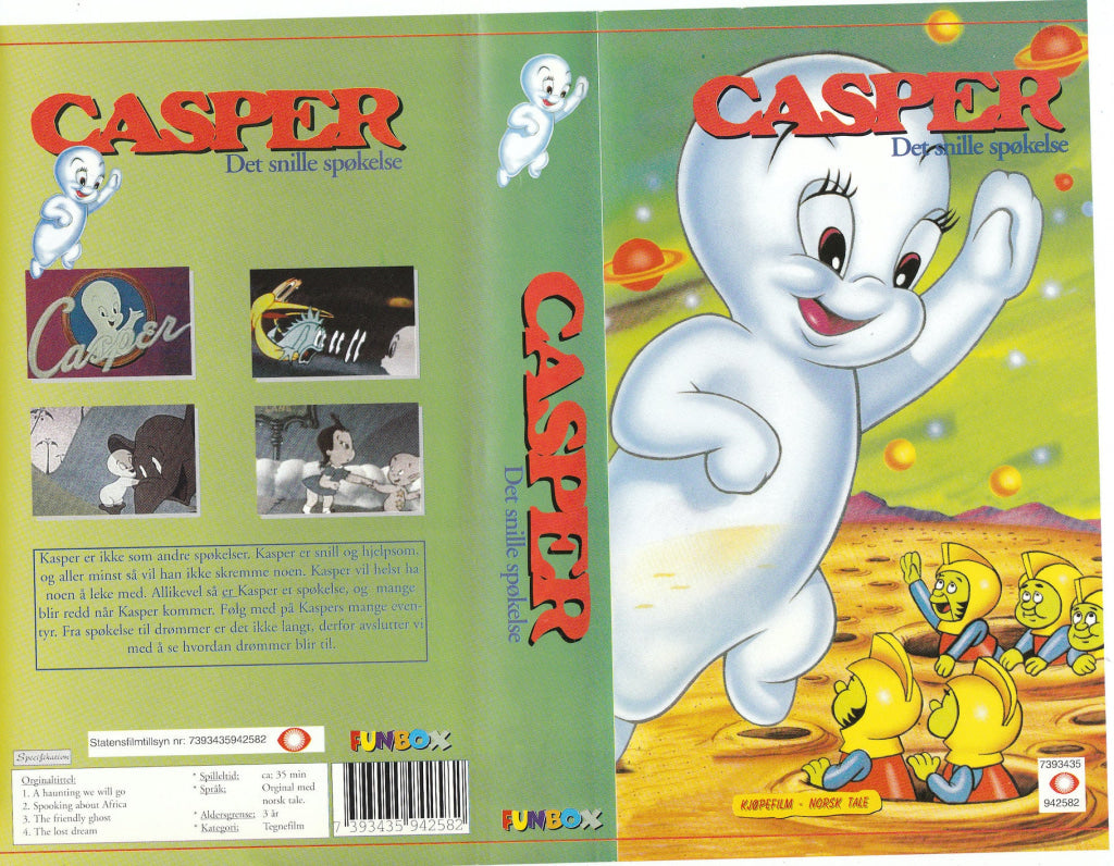 Download / Stream: Casper - Det Snille Spøkelse. Vhs. Norwegian Dubbing. Vhs