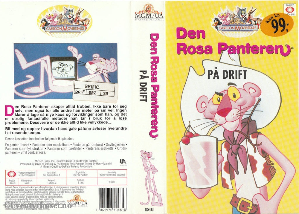 Download / Stream: Den Rosa Panteren. Vol. 1. På Drift. 1965-75. Vhs. Norwegian Distribution. Vhs