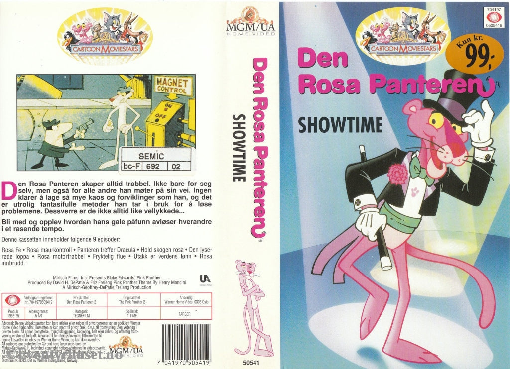 Download / Stream: Den Rosa Panteren. Vol. 2. Showtime. 1966-75. Vhs. Norwegian Distribution. Vhs