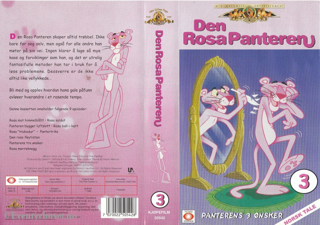 Download / Stream: Den Rosa Panteren. Vol. 3. Panterens Ønsker. 1966-75. Vhs. Norwegian