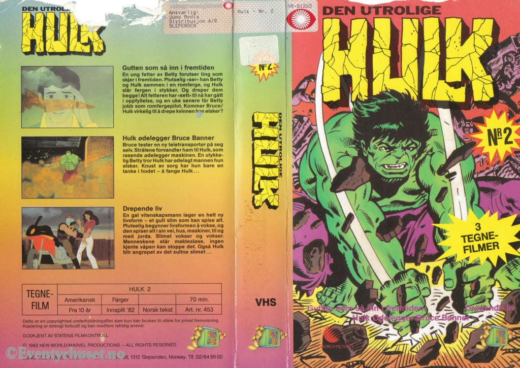 Download / Stream: Den Utrolige Hulk. Vol. 2. 1982. Vhs Big Box. Norwegian Subtitles.