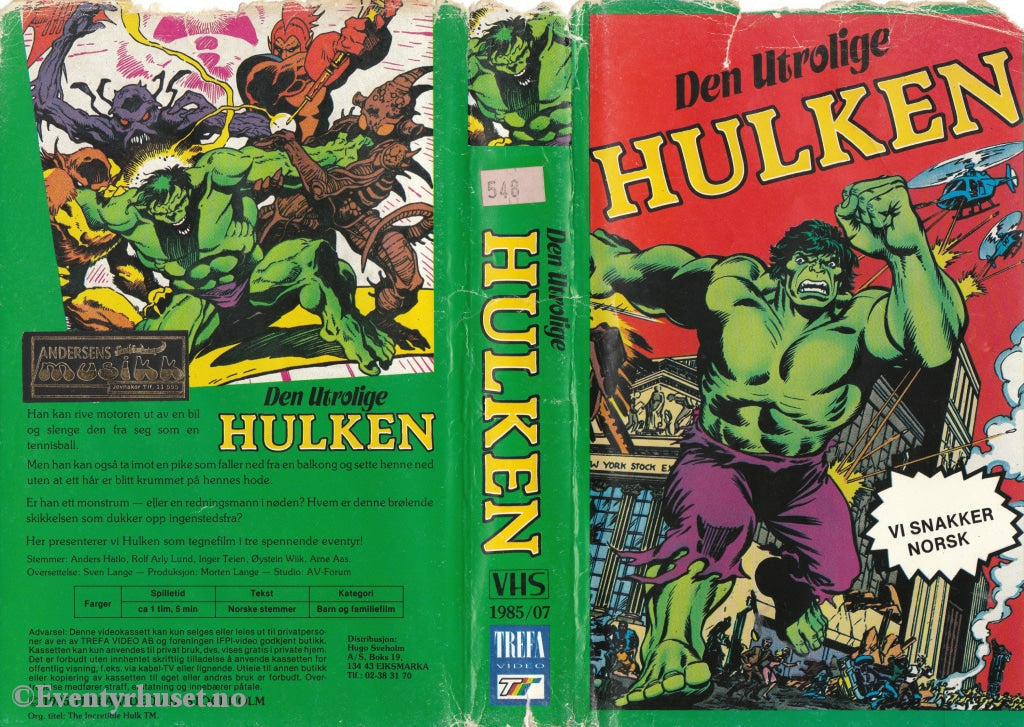 Download / Stream: Den Utrolige Hulken. Vol. 1. 1985. Vhs Big Box. Norwegian Dubbing.