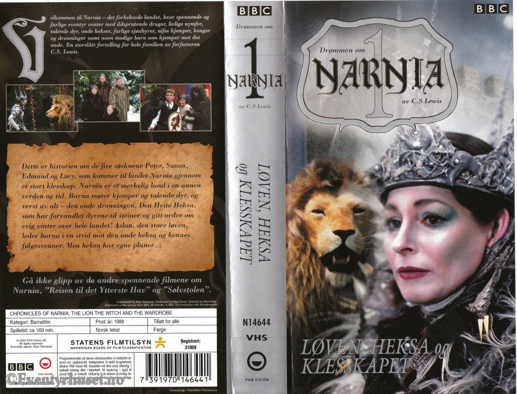 Download / Stream: Drømmen Om Narnia. Vol. 1. 1988. Løven Heksa Og Klesskapet. Vhs. Norwegian