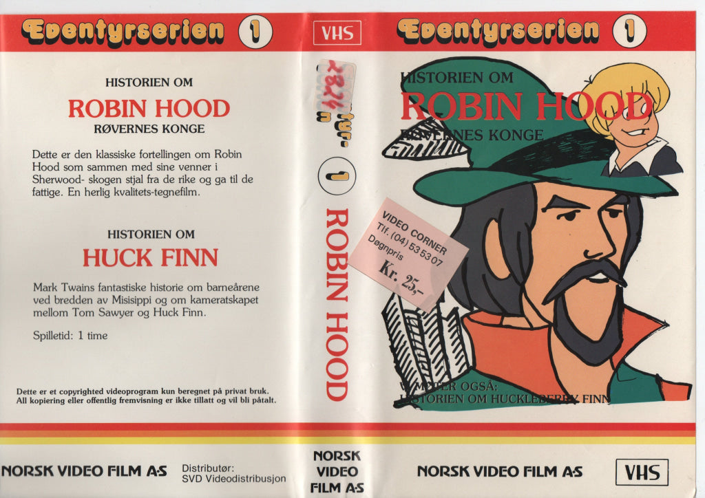 Download / Stream: Eventyrserien. Vol. 1. Robin Hood mfl. VHS Big Box. Norwegian subtitles. VHS