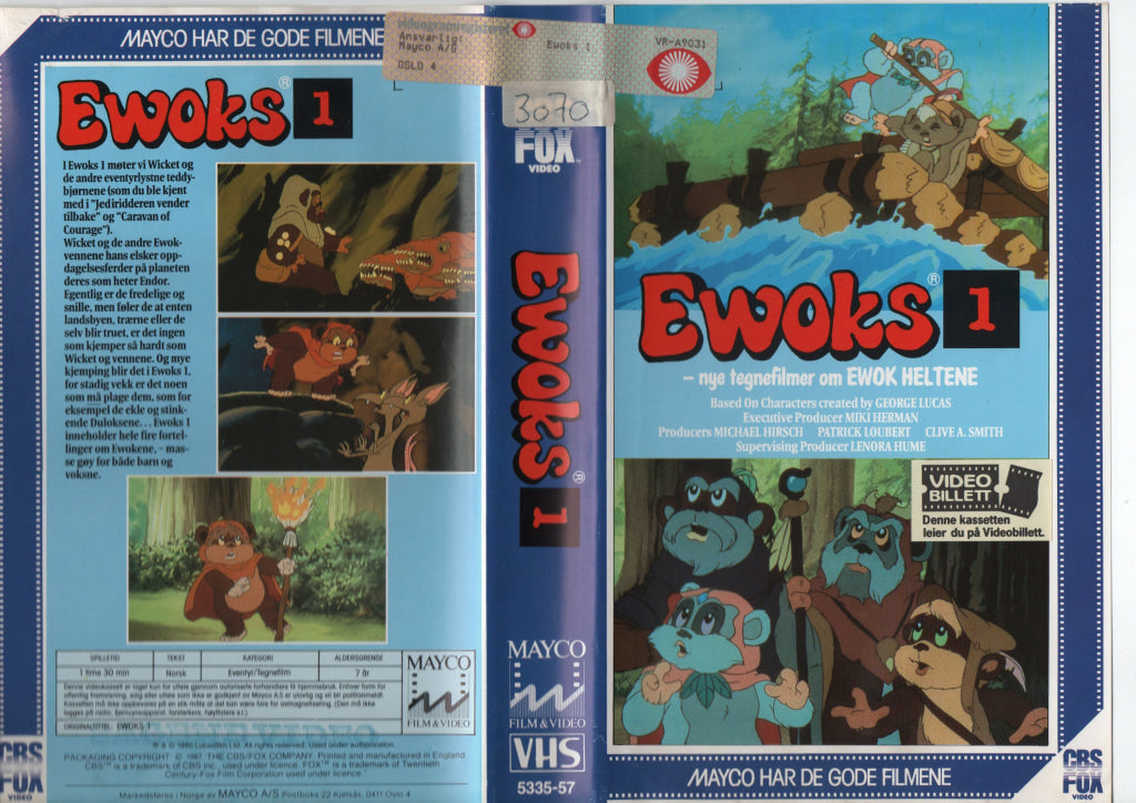 Download / Stream: Ewoks. Vol. 1. 1985. VHS Big Box. Norwegian subtitles. VHS