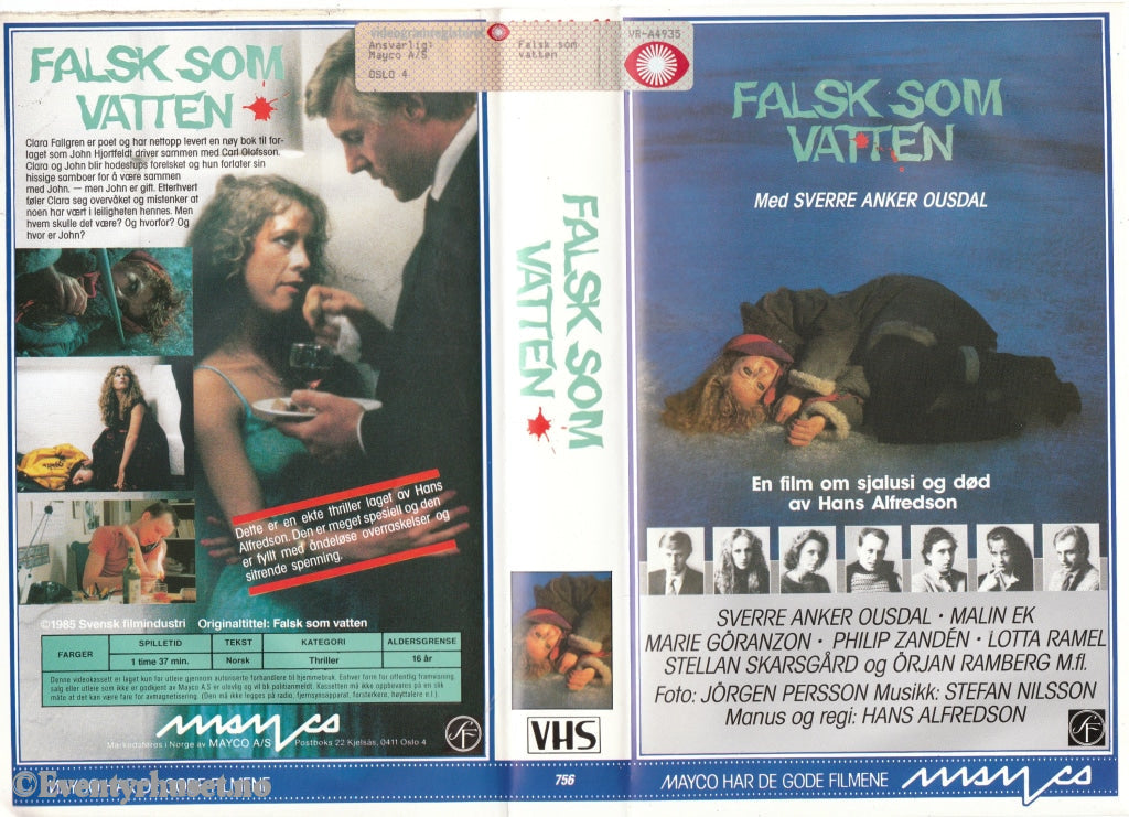 Download / Stream: Falsk Som Vatten. 1985. Vhs Big Box. Norwegian.