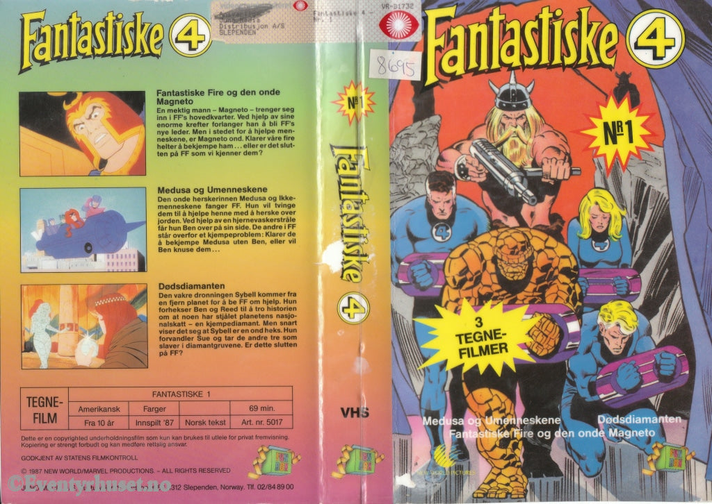 Download / Stream: Fantastiske 4. Vol. 1. 1987. Vhs Big Box. Norwegian Subtitles.
