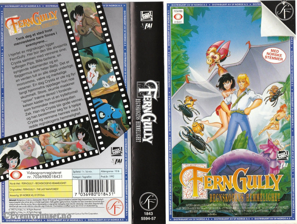 Download / Stream: Ferngully. 1992. Vhs. Norwegian Dubbing. Vhs