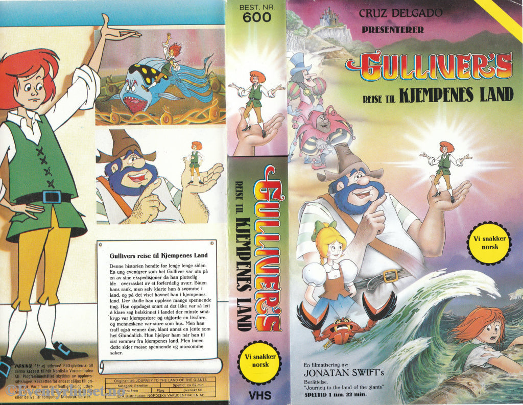 Download / Stream: Gulliver´s Reise Til Kjempenes Land. Vhs. Norwegian Dubbing. Vhs