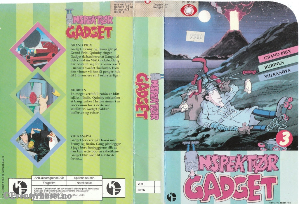 Download / Stream: Inspektør Gadget (Inspector Gadget). Vol. 3. Vhs Big Box. Norwegian Subtitles.