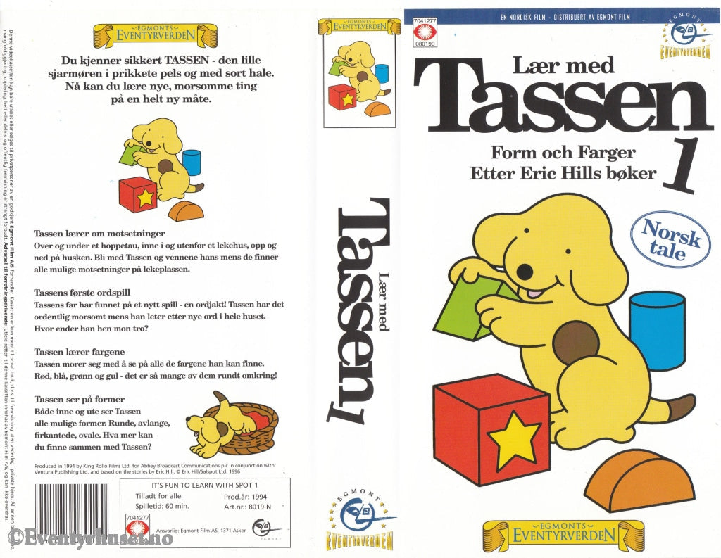 Download / Stream: Lær Med Tassen. Vol. 1. 1994. Vhs. Norwegian Dubbing. Vhs