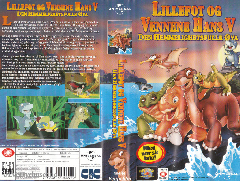 Download / Stream: Lillefot og vennene hans. Vol. 5. Den Hemmelighetsfulle Øya. 1997. VHS SB. Norwegian dubbing. VHS
