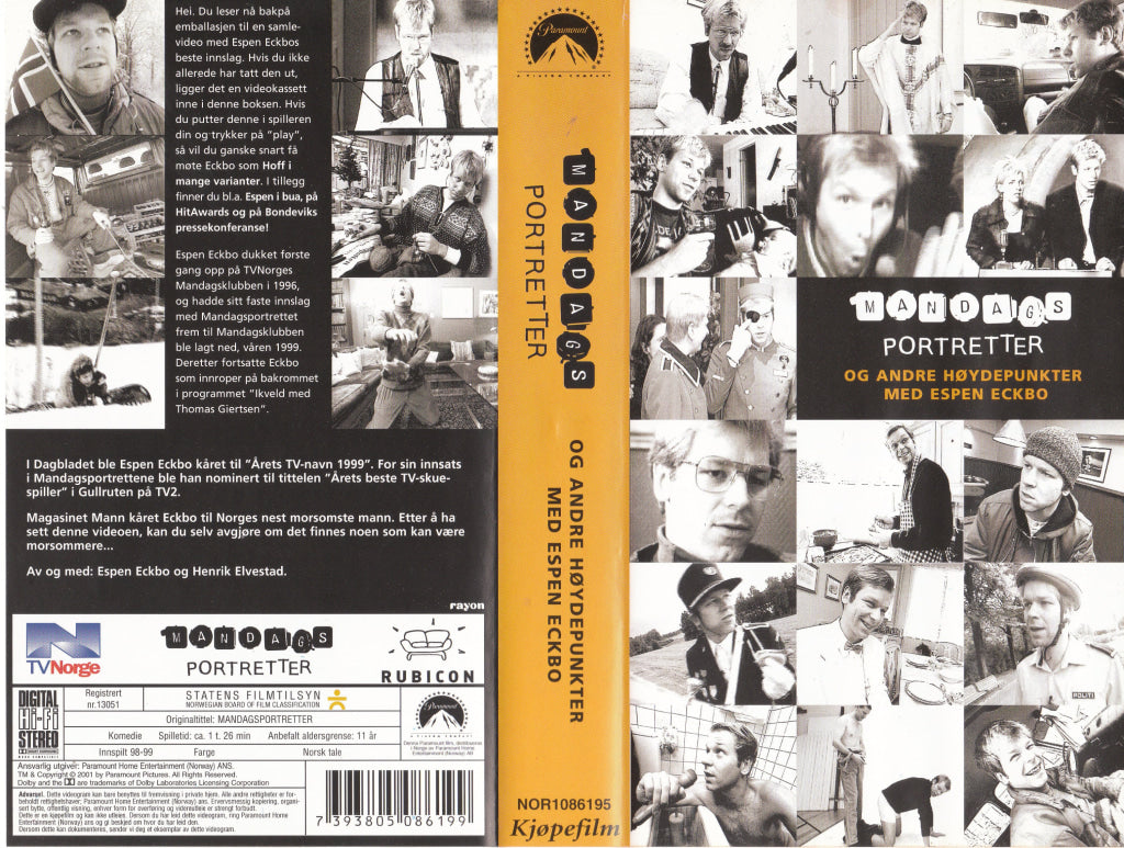 Download / Stream: Mandagsportretter. 1998-99. VHS SB. Norwegian dubbing. VHS