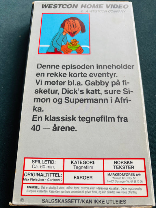 Download / Stream: Max Fleischer’s Cartoon Festival. Vol. 2. VHS slipcase. Norwegian subtitles. VHS