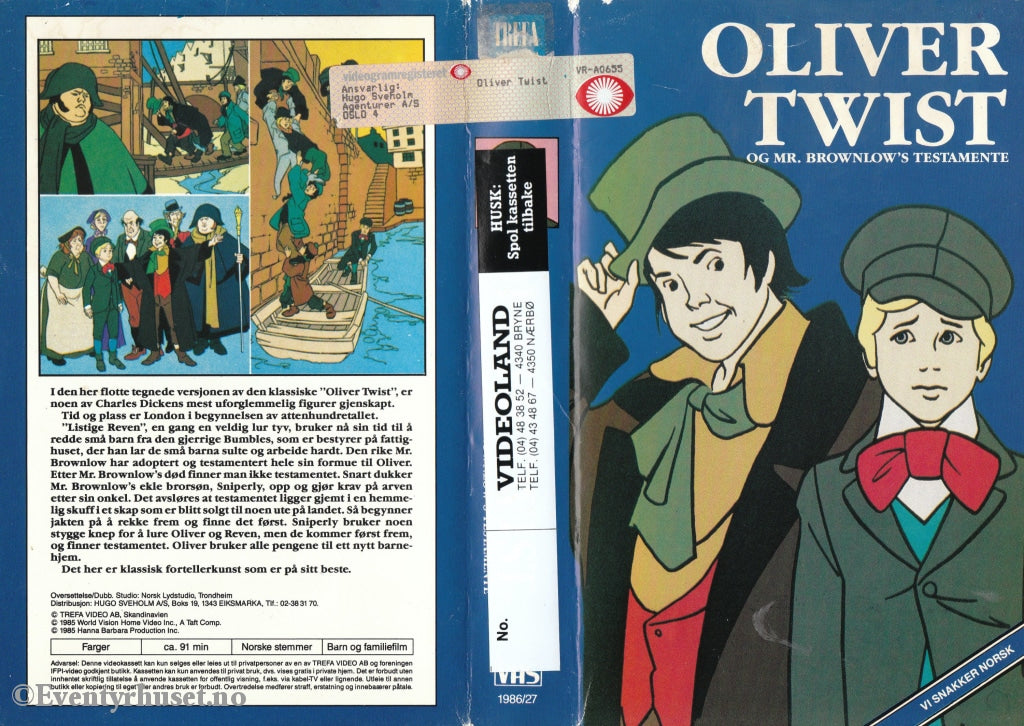 Download / Stream: Oliver Twist. 1985. Vhs Big Box. Norwegian Dubbing.