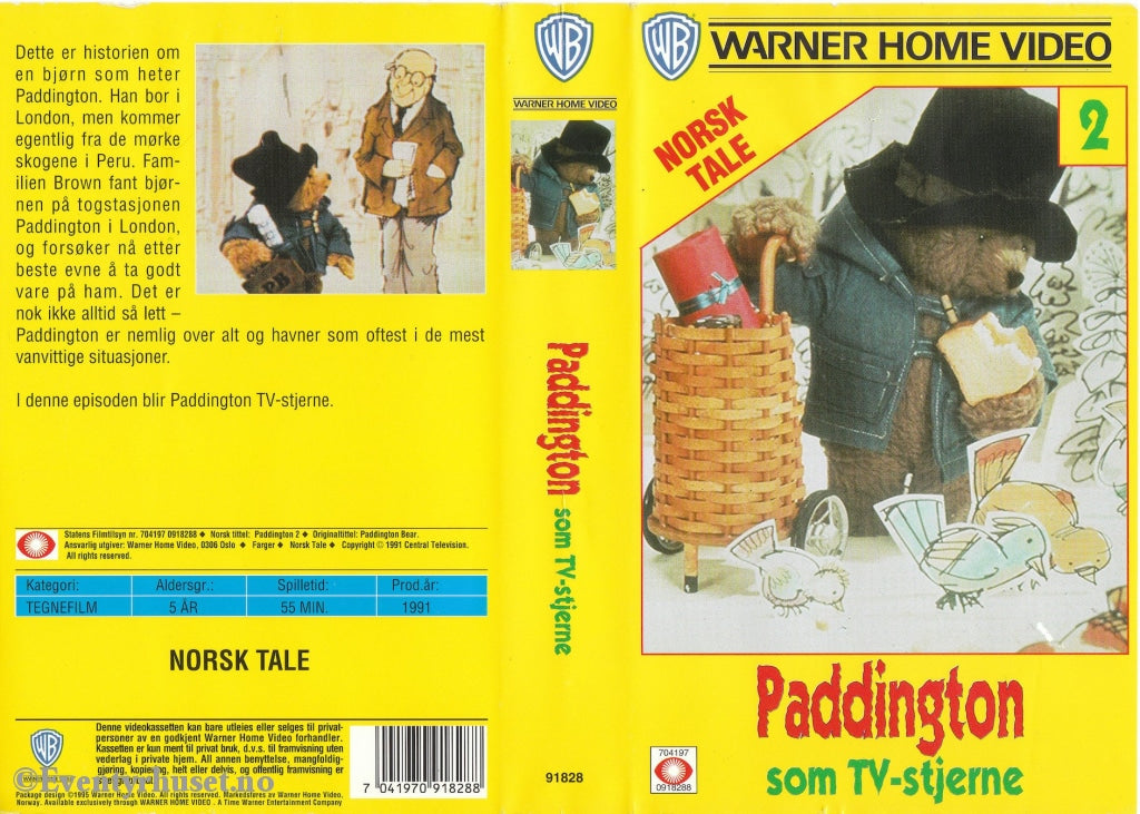 Download / Stream: Paddington. Vol. 2. Paddington Som Tv-Stjerne. 1991. Vhs. Norwegian Dubbing. Vhs