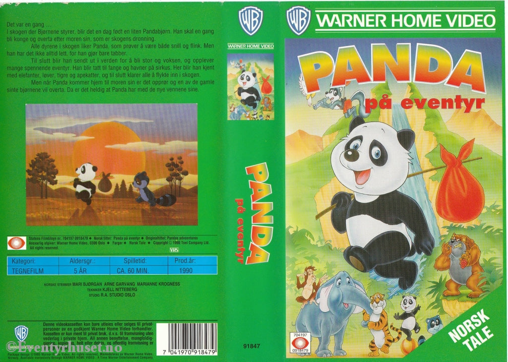 Download / Stream: Panda På Eventyr. 1990. Vhs. Norwegian Dubbing. Vhs