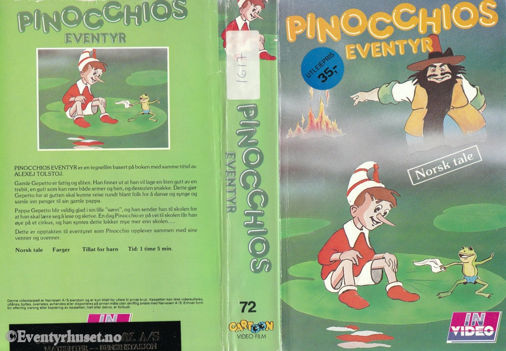 Download / Stream: Pinocchios Eventyr. Vhs Big Box. Norwegian Dubbing.