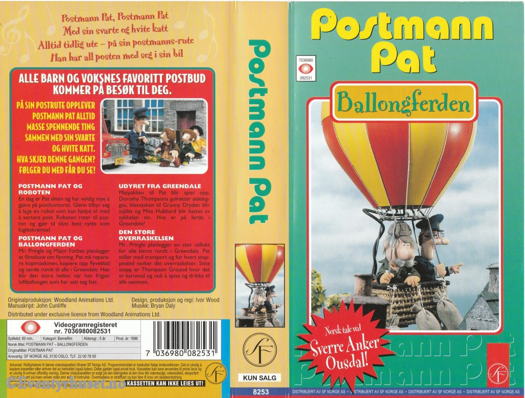 Download / Stream: Postmann Pat - Ballongferden Og Flere Episoder. Vhs. Norwegian Dubbing. Stream