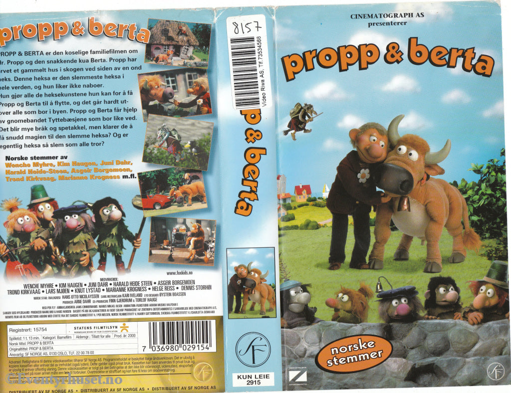 Download / Stream: Propp & Berta. 2000. Vhs. Norwegian Dubbing. Vhs