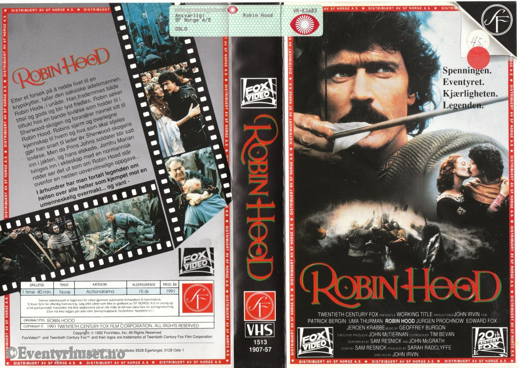Download / Stream: Robin Hood. 1991. Vhs Big Box. Norwegian Subtitles.
