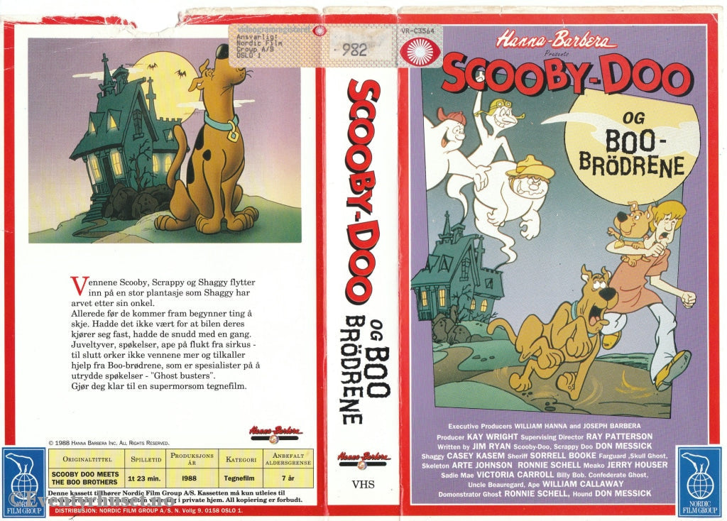 Download / Stream: Scooby-Doo Og Boo-Brødrene. 1988. Vhs Big Box. Norwegian Subtitles.