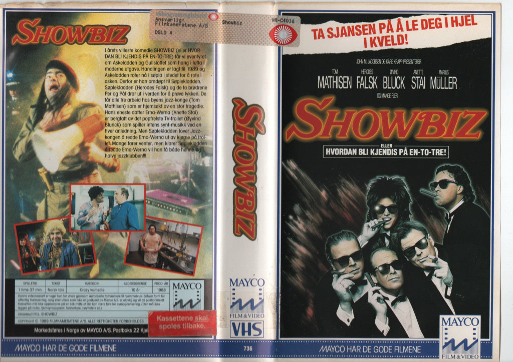 Download / Stream: Showbiz. 1988. VHS Big Box. Norwegian. VHS