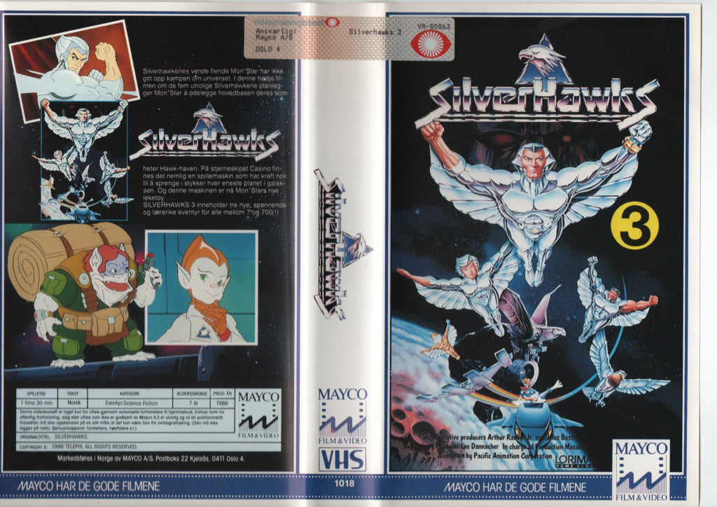 Download / Stream: Silverhawks. Vol. 3. 1986. VHS Big Box. Norwegian subtitles. VHS