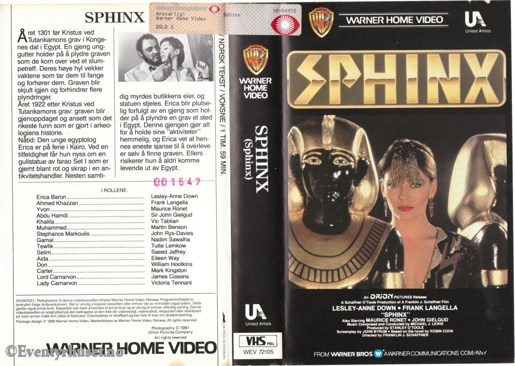 Download / Stream: Sphinx. 1981. Vhs Big Box. Norwegian Subtitles.