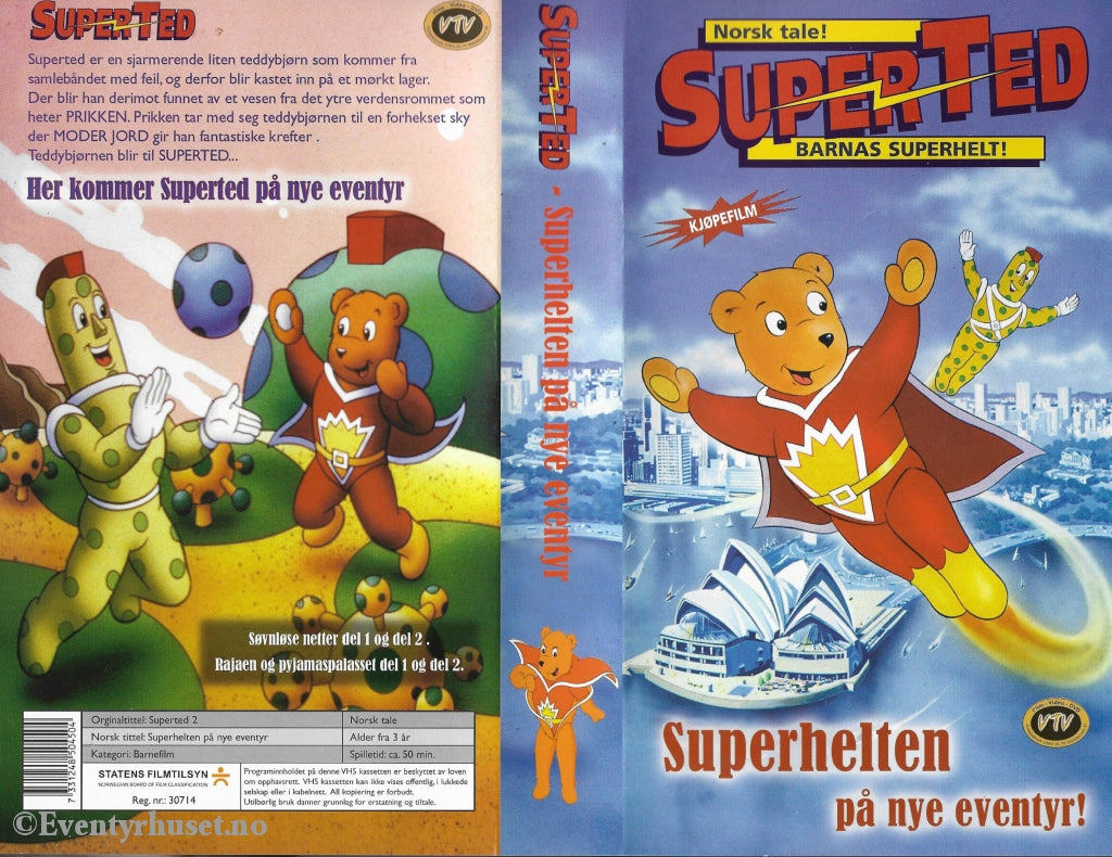 Download / Stream: Superted. Vol. 2. Superhelten På Nye Eventyr! Vhs. Norwegian Dubbing. Vhs