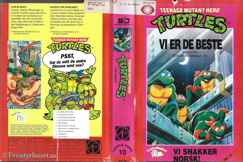 Download / Stream: Teenage Mutant Hero Turtles. Vol. 10. Vi Er De Beste. 1988/89. Vhs Big Box.