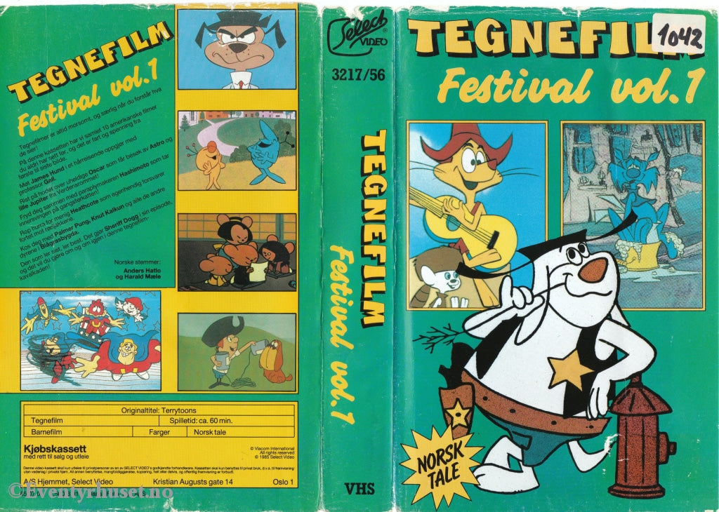 Download / Stream: Tegnefilmfestival. Vol. 1 (Terrytoons). 1985. Vhs Big Box. Norwegian Dubbing.