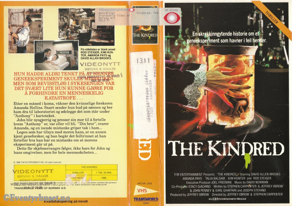 Download / Stream: The Kindred. 1986. Vhs Big Box. Norwegian Subtitles.