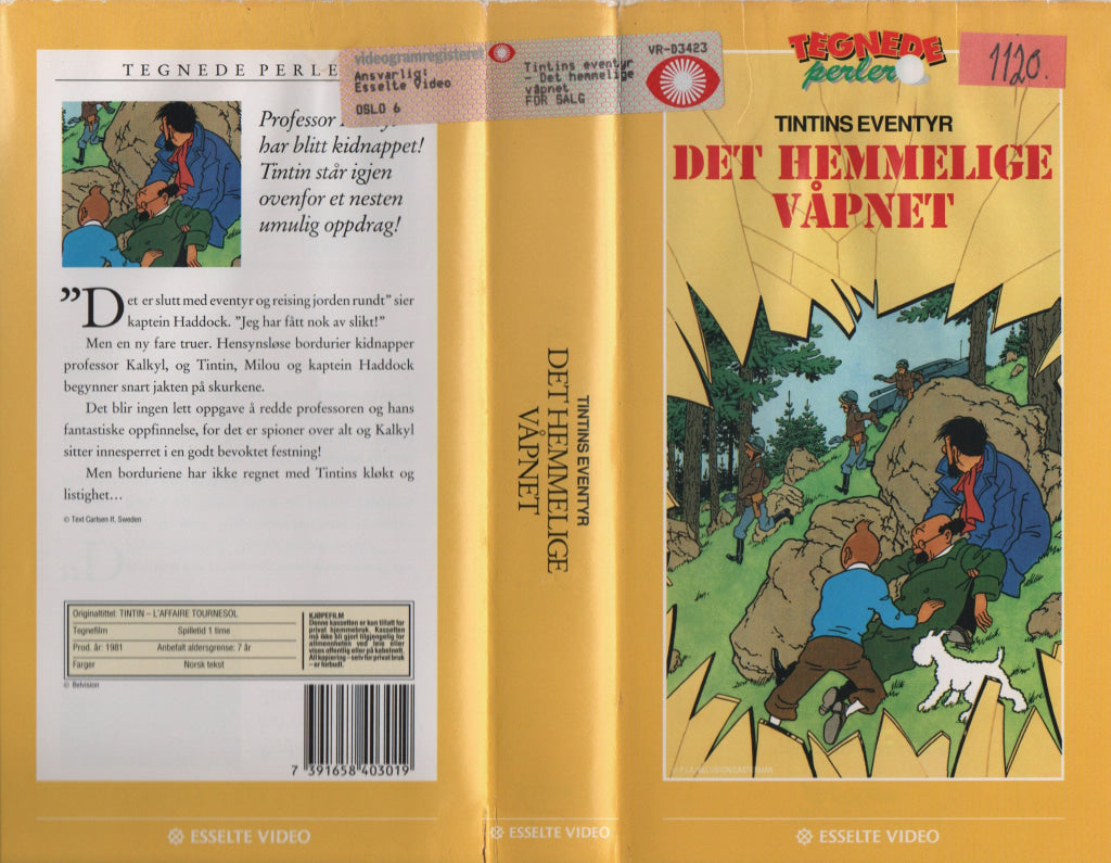 Download / Stream: Tintin og det hemmelige våpenet. 1981. VHS SB. Norwegian subtitles. VHS