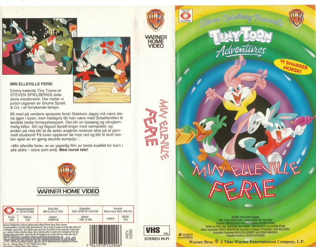 Download / Stream: Tiny Toon - Min Elleville Ferie. 1992. Vhs. Norwegian Dubbing. Vhs