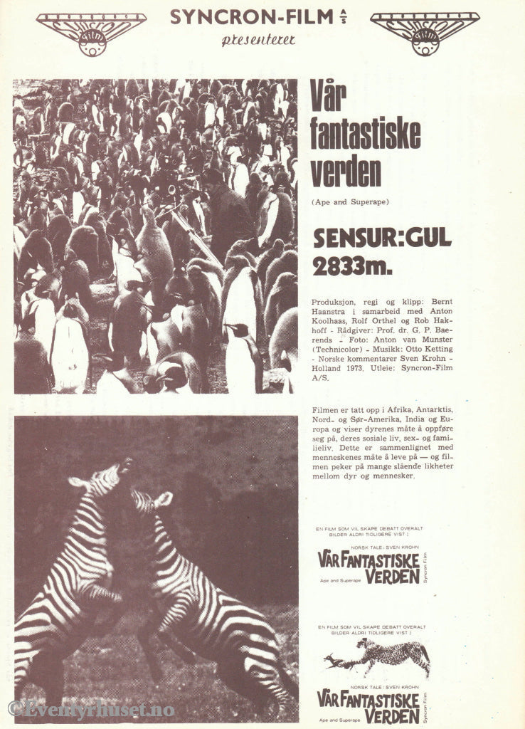 Download: Vår Fantastiske Verden. Unik Brosjyre På 2 Sider Med Norsk Tekst (Vaskeseddel). Digital